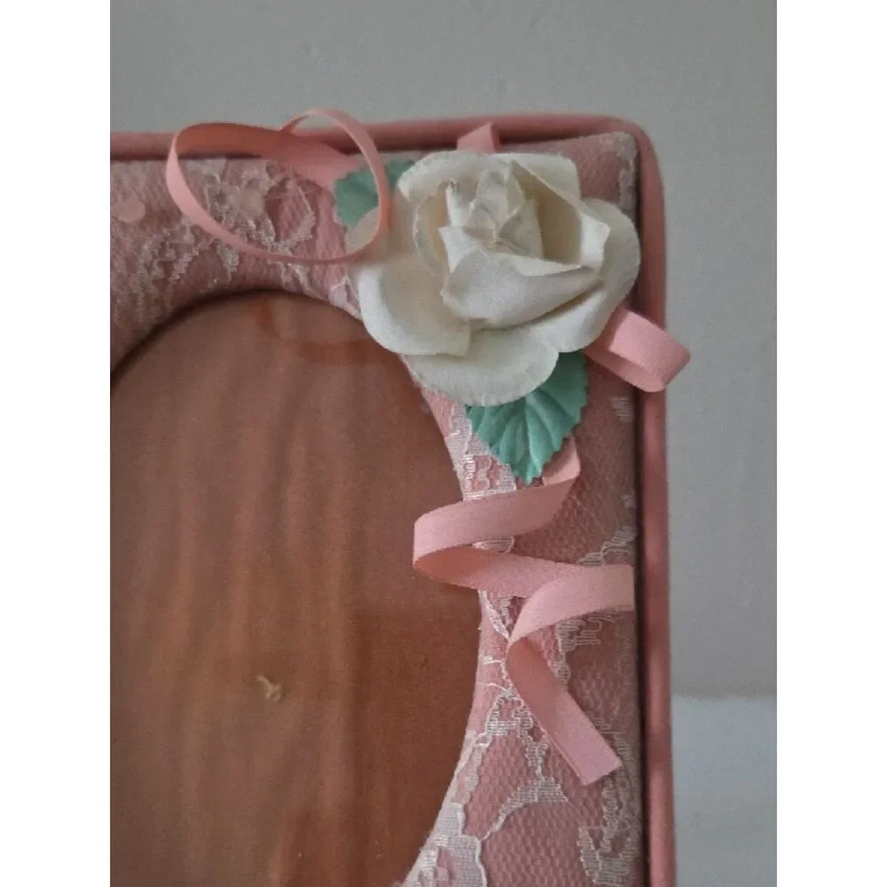 Pink Lace Floral Picture Frame
